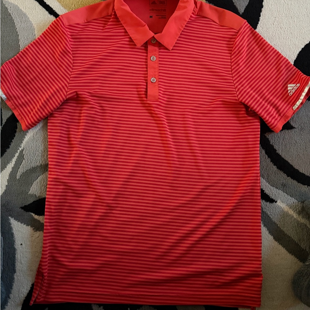 Adidas Men's Vibrant Red Polo Shirt
